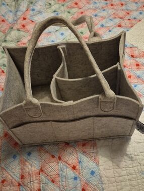 Parker Oatmeal Felt Organizer Tote with Handles